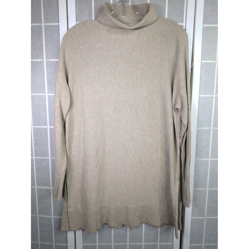 Loft Women's Long Sleeve Medium Beige Pullover Turtleneck Sweater Cozy Staple